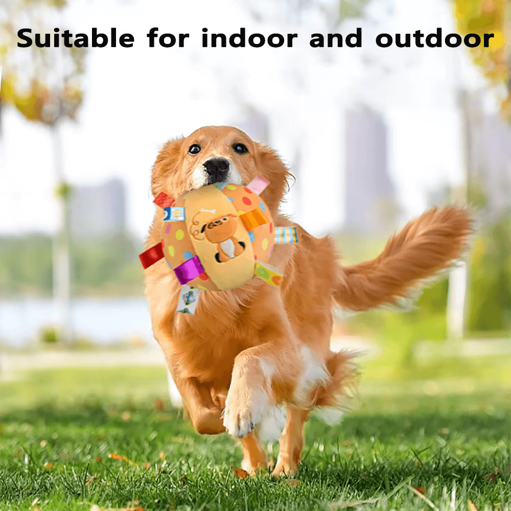 Pelota interactiva para masticar para perros duradera con cascabeles