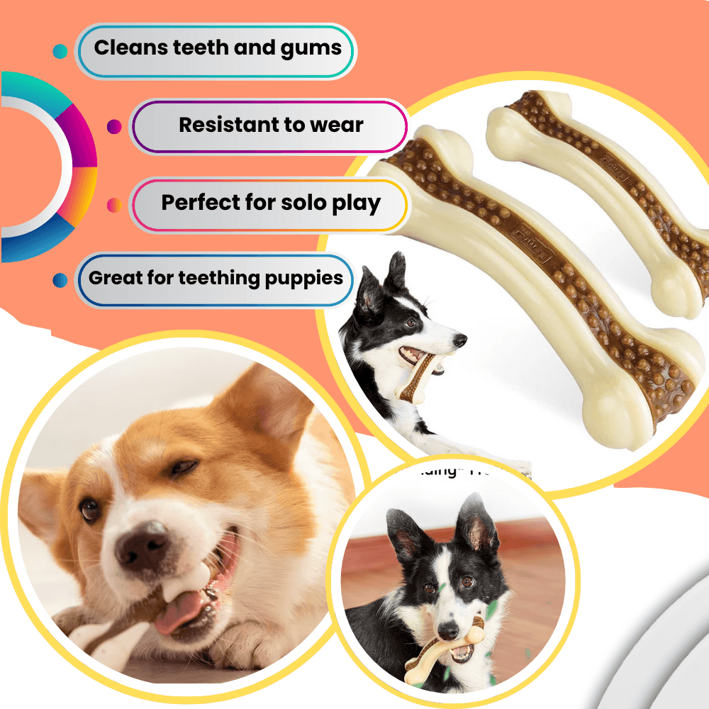 Juguete masticable para perros con forma de anillo de piel de vaca