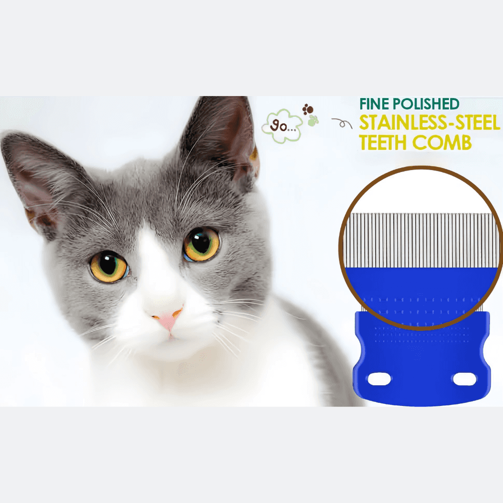 COMBO - Doppelseitiger Floh- und Läusekamm aus Edelstahl für Katzen und Hunde