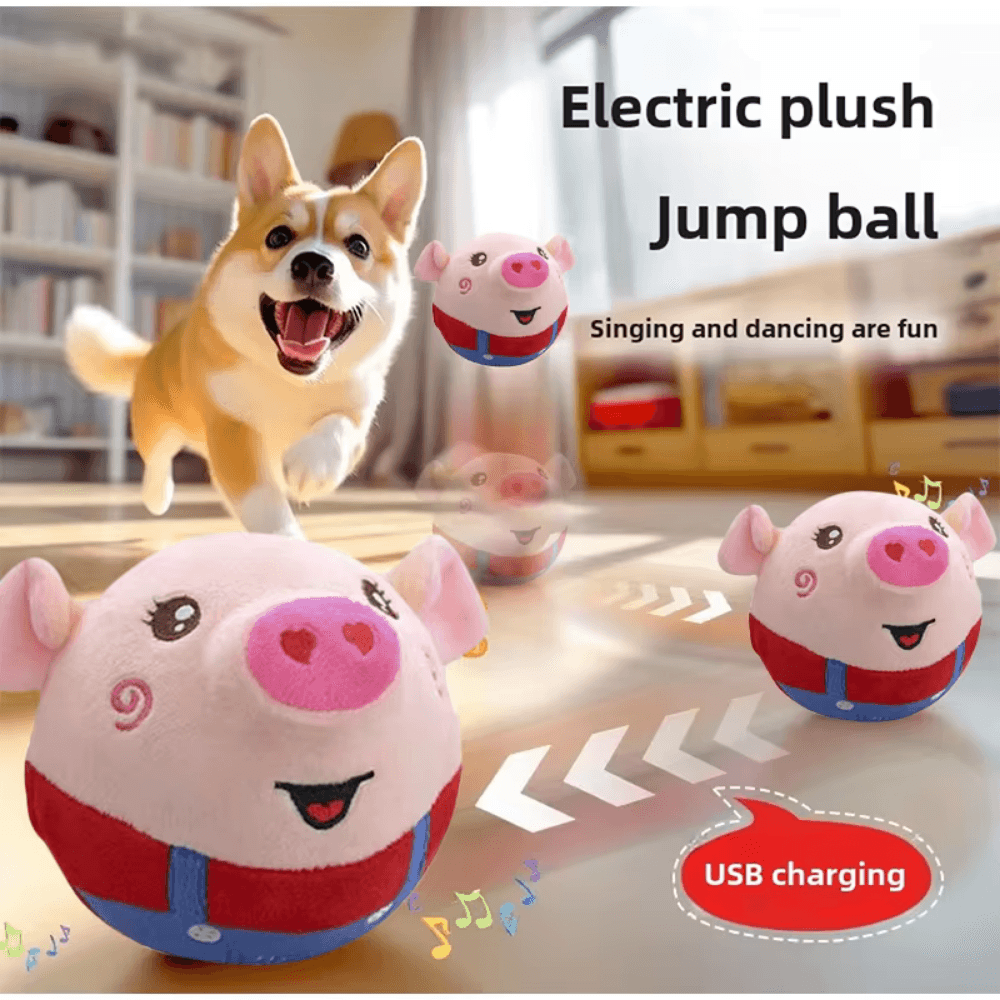 Interaktives elektrisches Plüsch-Springspielzeug für Hunde