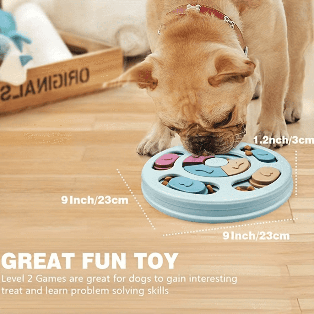 Comedero interactivo de alimentación lenta con forma de rompecabezas para mascotas