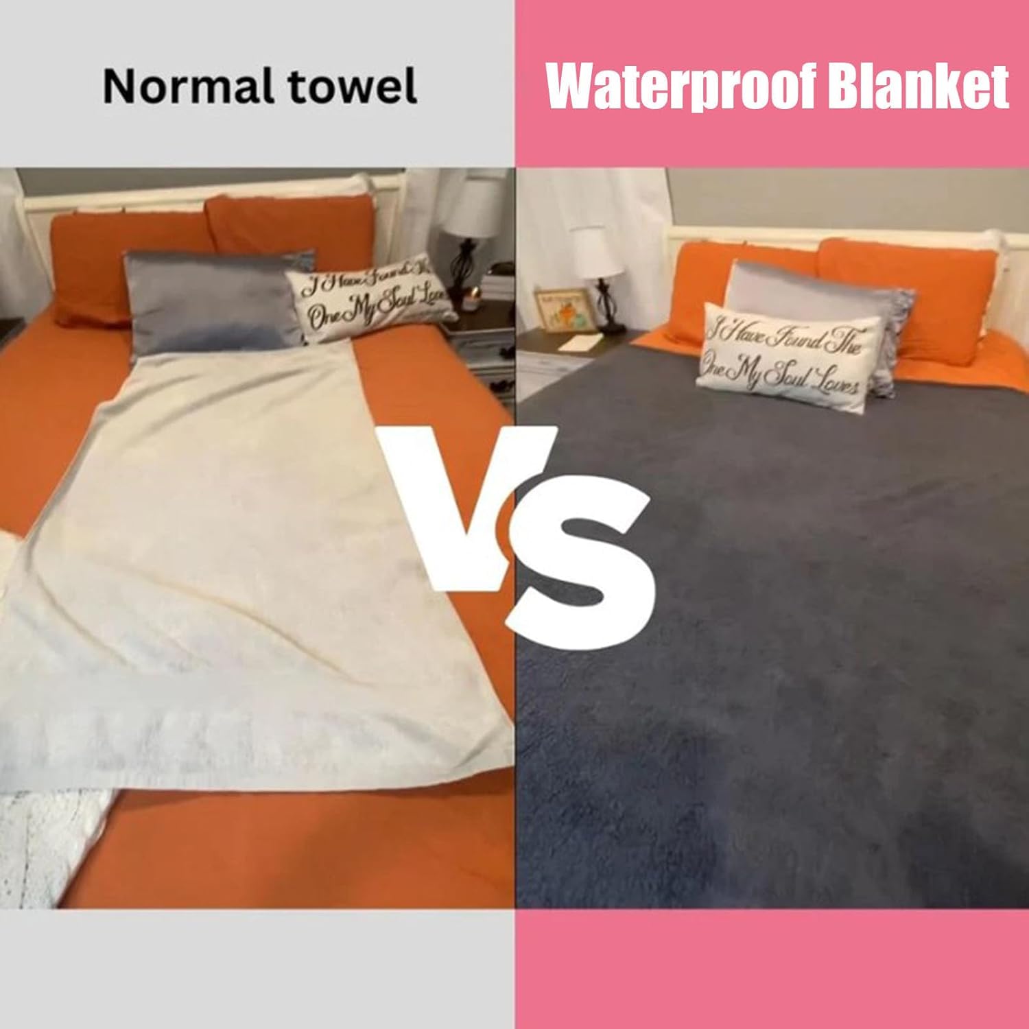 Loveblanket - Waterproof Blanket for Couples & Pets, Fleece Bed Protector (Grey, 28x40 in)