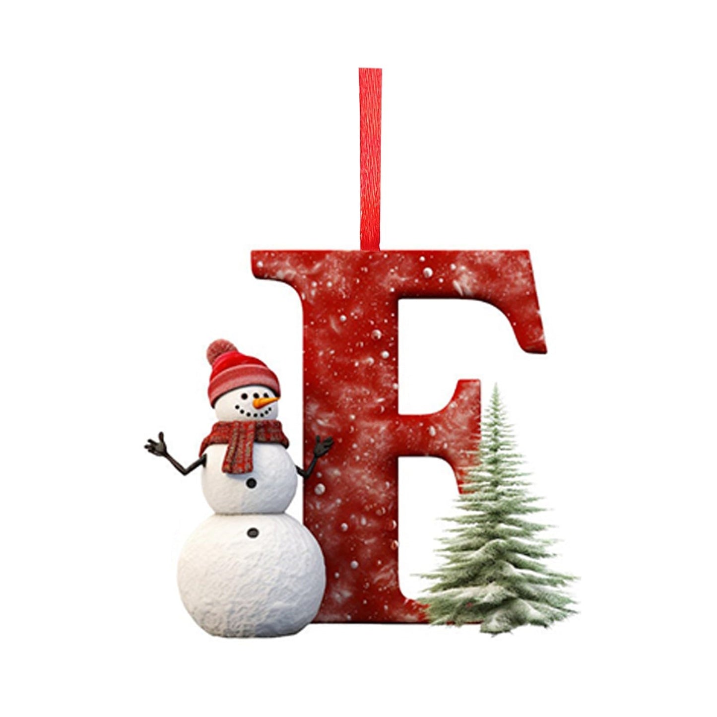 26 Letters Christmas Tree Decoration Pendant,DIY Hanging Christmas Ornaments,Letter Personalized Christmas Indoor for Christmas Tree Ornaments Pendant Hanging Decorations (J)