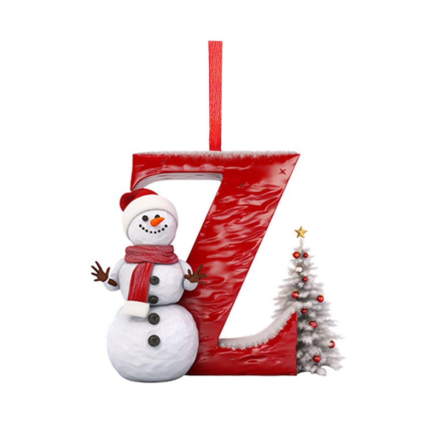26 Letters Christmas Tree Decoration Pendant,DIY Hanging Christmas Ornaments,Letter Personalized Christmas Indoor for Christmas Tree Ornaments Pendant Hanging Decorations (J)