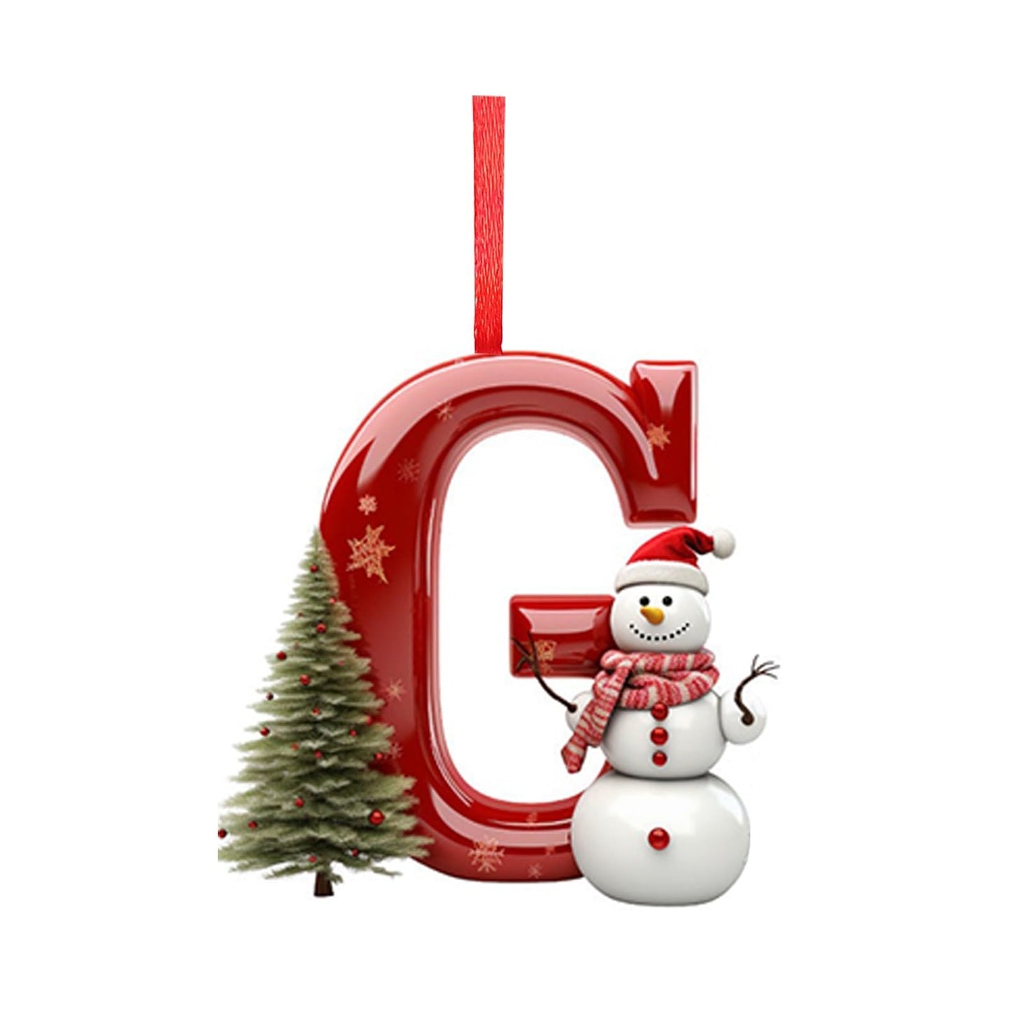 26 Letters Christmas Tree Decoration Pendant,DIY Hanging Christmas Ornaments,Letter Personalized Christmas Indoor for Christmas Tree Ornaments Pendant Hanging Decorations (J)