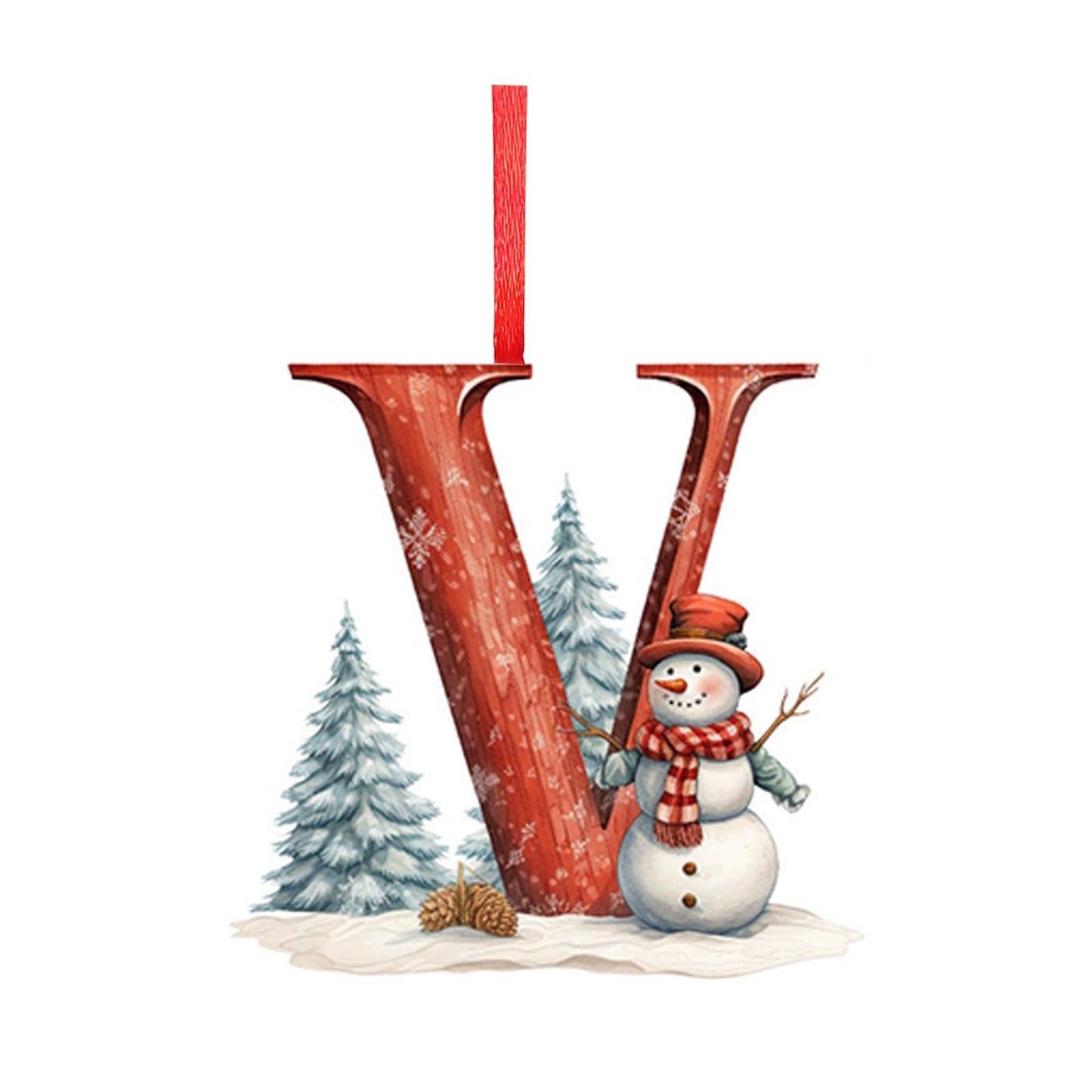 26 Letters Christmas Tree Decoration Pendant,DIY Hanging Christmas Ornaments,Letter Personalized Christmas Indoor for Christmas Tree Ornaments Pendant Hanging Decorations (J)