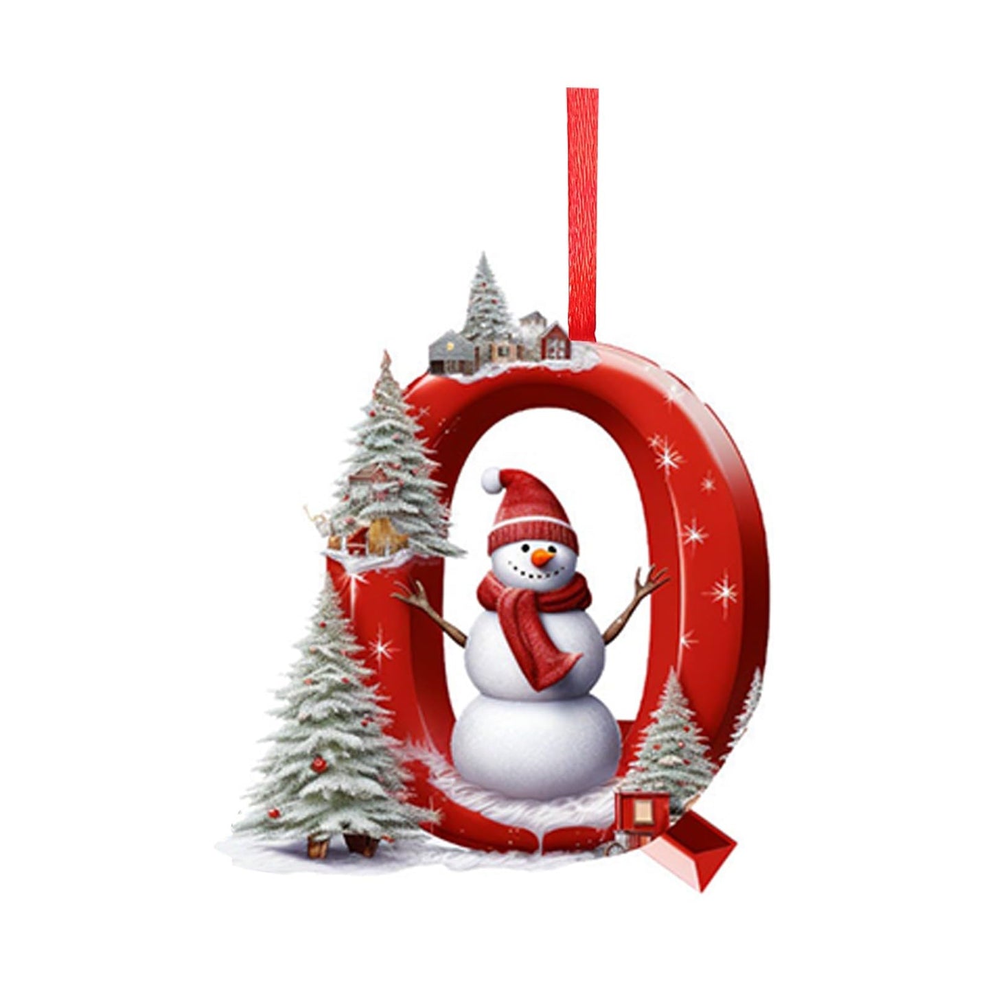 26 Letters Christmas Tree Decoration Pendant,DIY Hanging Christmas Ornaments,Letter Personalized Christmas Indoor for Christmas Tree Ornaments Pendant Hanging Decorations (J)
