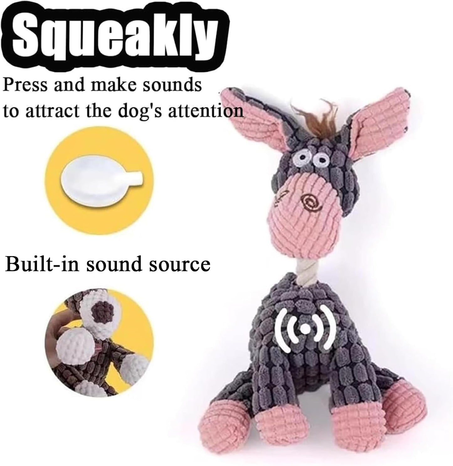 Bite Buddy Chew Toy for Dogs Indestructible, Petsboro Bitebuddy Dog Toys, Dog Stuffed Animals Chew Toys with Squeakers, Bite-Resistant Pet Plush, for Medium and Small Dogs (A+B)
