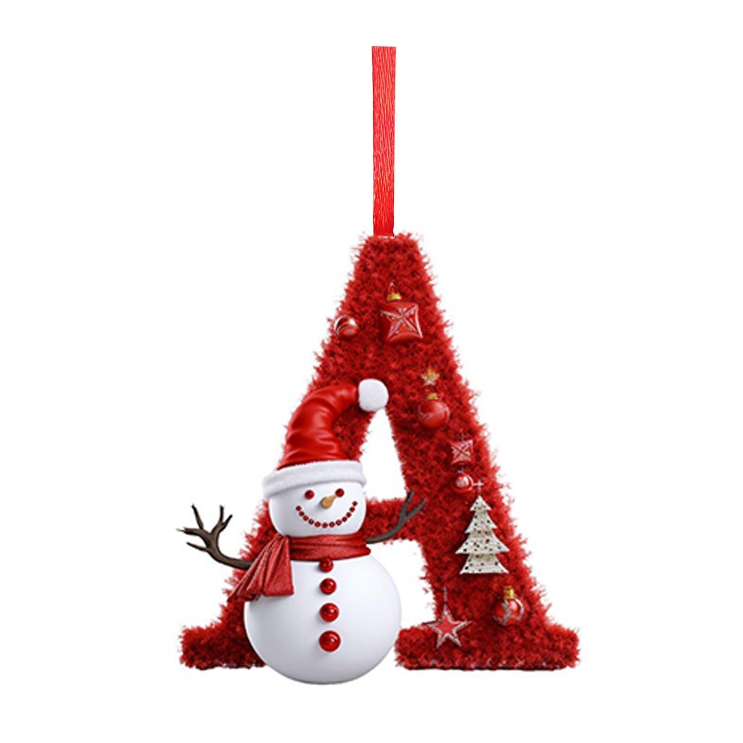 26 Letters Christmas Tree Decoration Pendant,DIY Hanging Christmas Ornaments,Letter Personalized Christmas Indoor for Christmas Tree Ornaments Pendant Hanging Decorations (J)