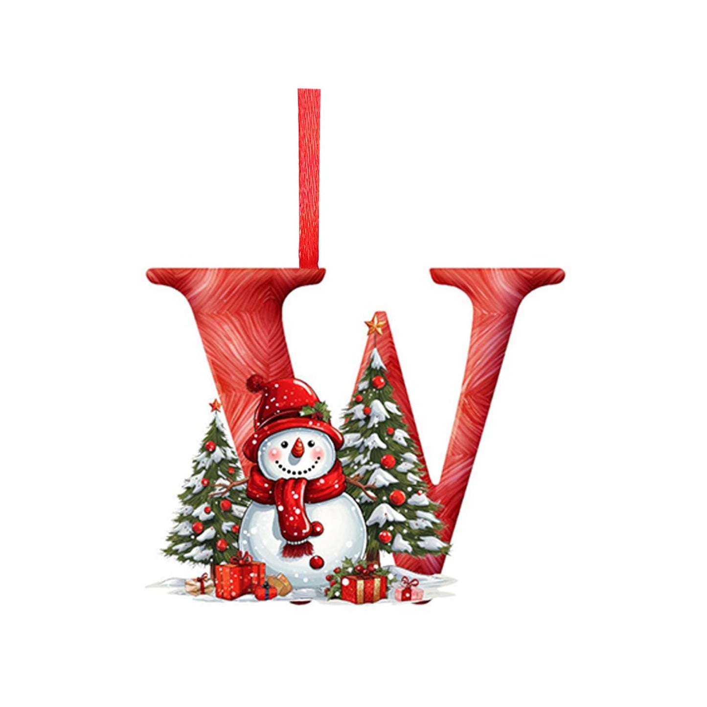 26 Letters Christmas Tree Decoration Pendant,DIY Hanging Christmas Ornaments,Letter Personalized Christmas Indoor for Christmas Tree Ornaments Pendant Hanging Decorations (J)