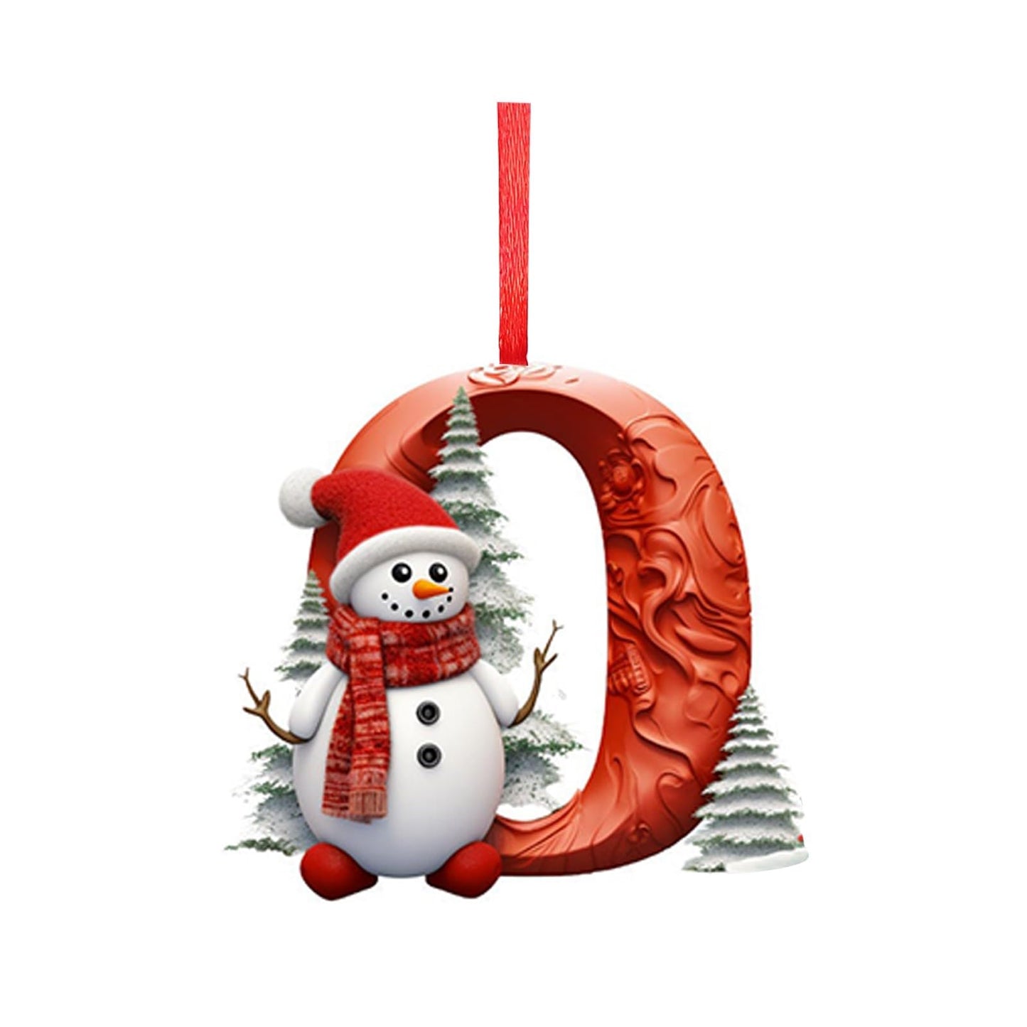 26 Letters Christmas Tree Decoration Pendant,DIY Hanging Christmas Ornaments,Letter Personalized Christmas Indoor for Christmas Tree Ornaments Pendant Hanging Decorations (J)