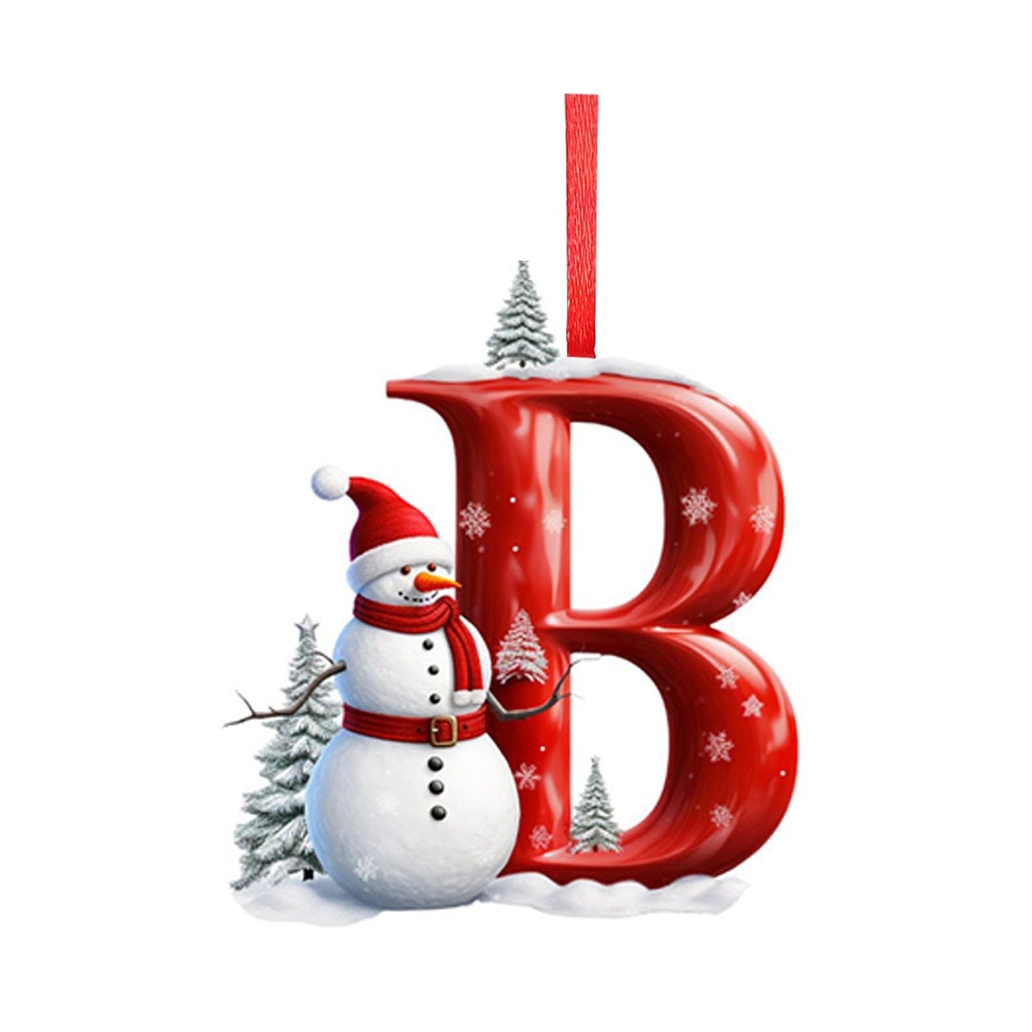26 Letters Christmas Tree Decoration Pendant,DIY Hanging Christmas Ornaments,Letter Personalized Christmas Indoor for Christmas Tree Ornaments Pendant Hanging Decorations (J)