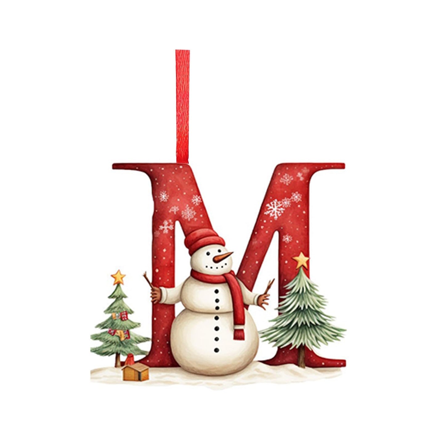 26 Letters Christmas Tree Decoration Pendant,DIY Hanging Christmas Ornaments,Letter Personalized Christmas Indoor for Christmas Tree Ornaments Pendant Hanging Decorations (J)