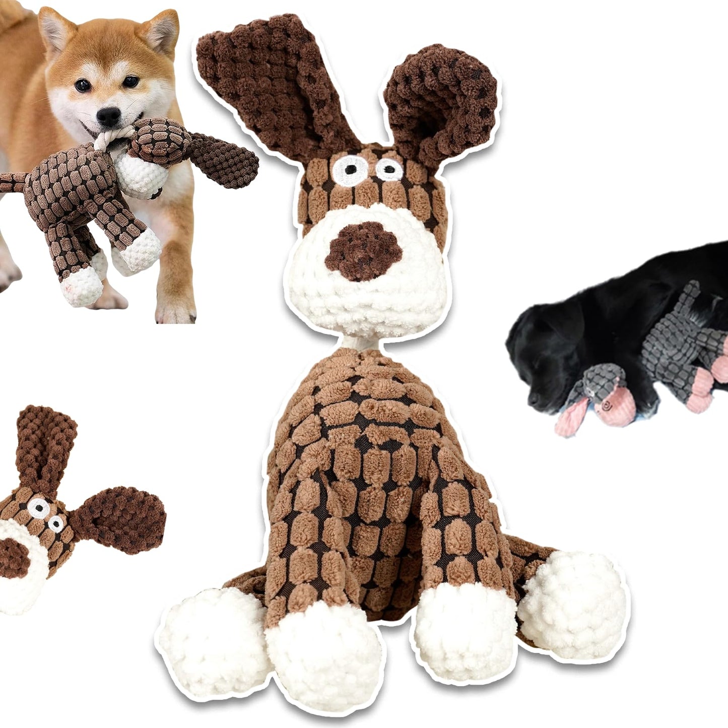 Bite Buddy Chew Toy for Dogs Indestructible, Petsboro Bitebuddy Dog Toys, Dog Stuffed Animals Chew Toys with Squeakers, Bite-Resistant Pet Plush, for Medium and Small Dogs (A+B)