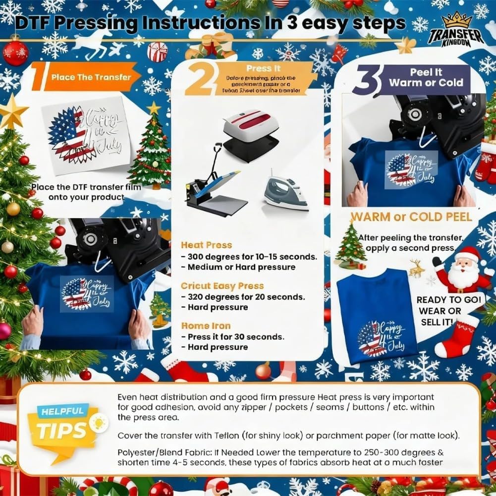 15pcs Christmas Mystery Dtf Transfer Bundle ā Ready to Press Holiday Designs for Festive DIY Creations,Christmas Iron on Transfers for Clothes T-Shirts Pillow Cover Hoody (15pcs)