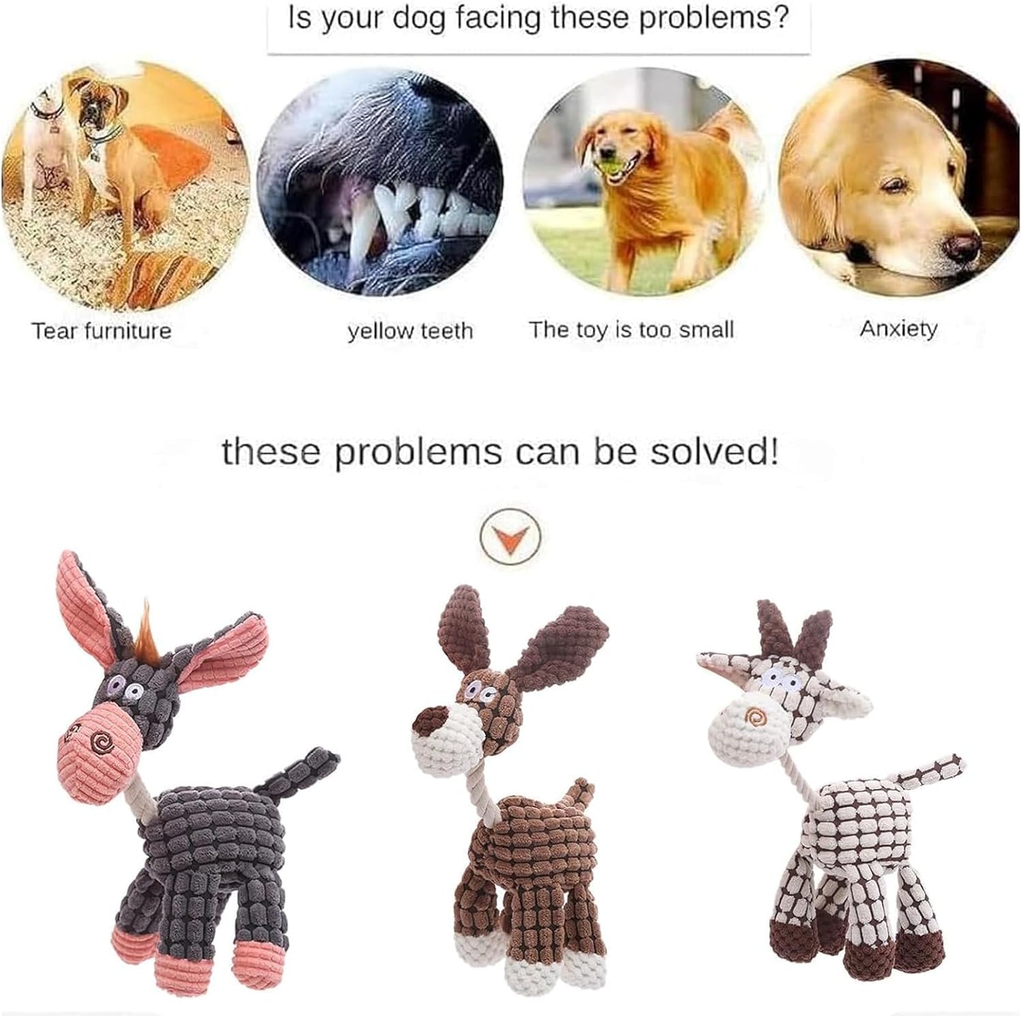 Bite Buddy Chew Toy for Dogs Indestructible, Petsboro Bitebuddy Dog Toys, Dog Stuffed Animals Chew Toys with Squeakers, Bite-Resistant Pet Plush, for Medium and Small Dogs (A+B)