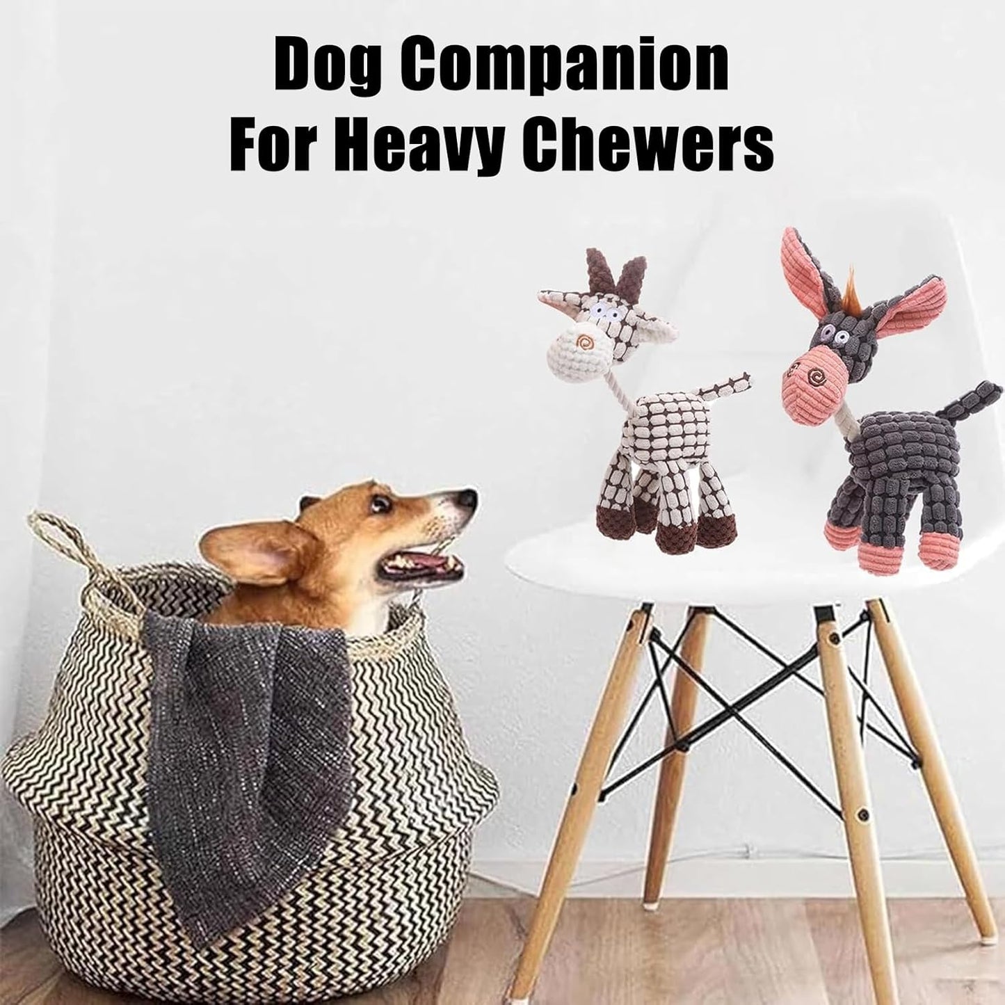 Bite Buddy Chew Toy for Dogs Indestructible, Petsboro Bitebuddy Dog Toys, Dog Stuffed Animals Chew Toys with Squeakers, Bite-Resistant Pet Plush, for Medium and Small Dogs (A+B)