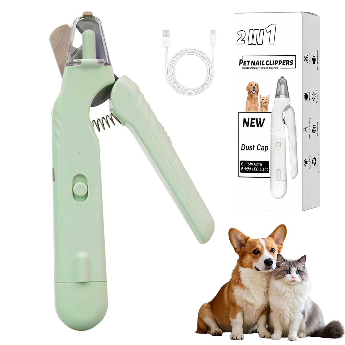 The SafeTrim Dogs Cats Pets Claw Trimmer with LED Lights