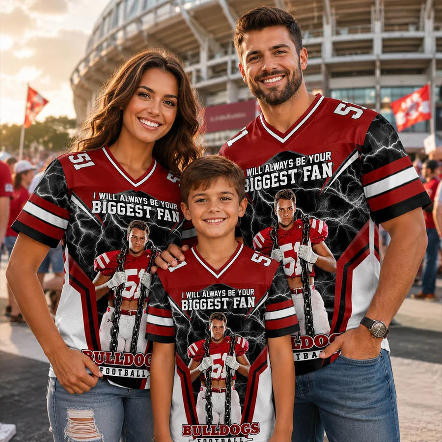I Will Always Be Your Biggest Fan Personalized All Over Print Football Jersey For Football Mom Grandma Sport Family H2511