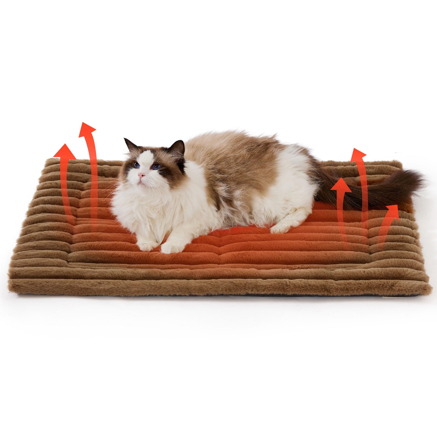 Bedsure Self Warming Dog Bed for Large Dogs, Self Heating Dog Crate Pad, Thermal Extra Warm Puppy Mat Indoor & Outdoor, Non-Slip & Washable, 35" x 23", Brown