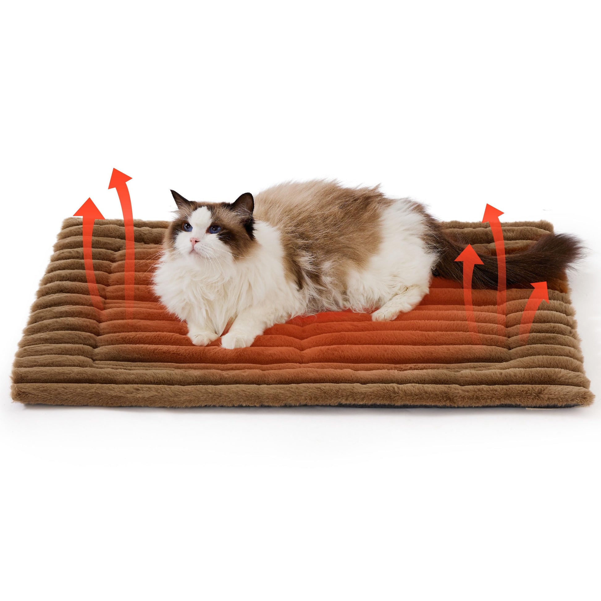 Bedsure Self Warming Dog Bed for Large Dogs, Self Heating Dog Crate Pad, Thermal Extra Warm Puppy Mat Indoor & Outdoor, Non-Slip & Washable, 35" x 23", Brown