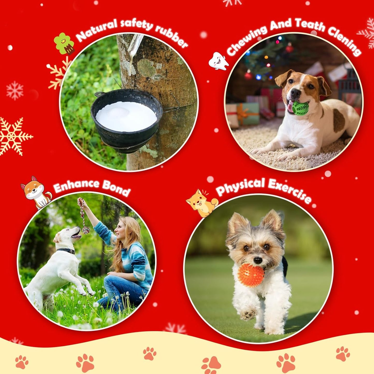 Advent Calendar 2025, Dog Advent Calendar 2025, 24 Days Dog Toy Christmas Countdown Calendar with Chew Ropes Toys Squeaky Balls Teething Toys Christmas Toy Gift for Xmas Small Large Dog Puppy Pet