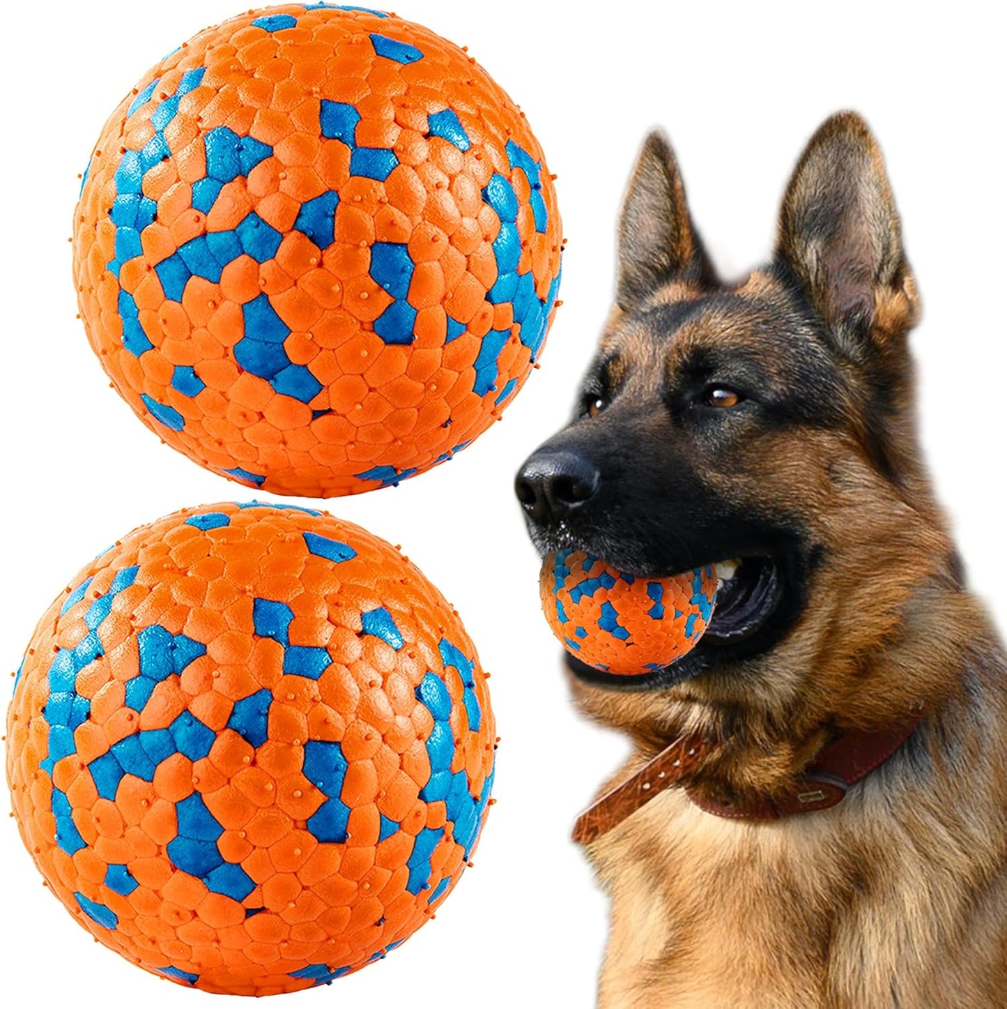 Dog Balls, Indestructible Tennis Balls for Dogs, Durable Bouncy Dog Toy Balls for Aggressive Chewers