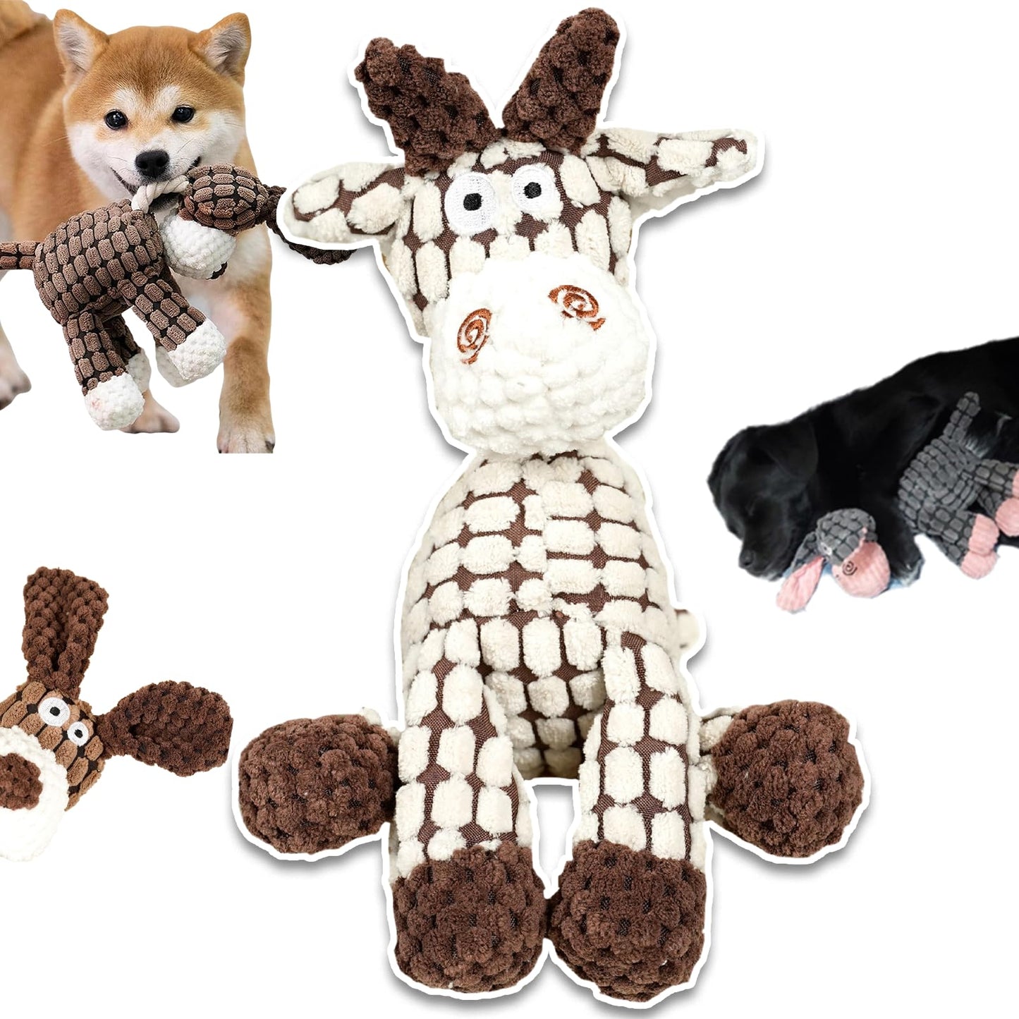 Bite Buddy Chew Toy for Dogs Indestructible, Petsboro Bitebuddy Dog Toys, Dog Stuffed Animals Chew Toys with Squeakers, Bite-Resistant Pet Plush, for Medium and Small Dogs (A+B)