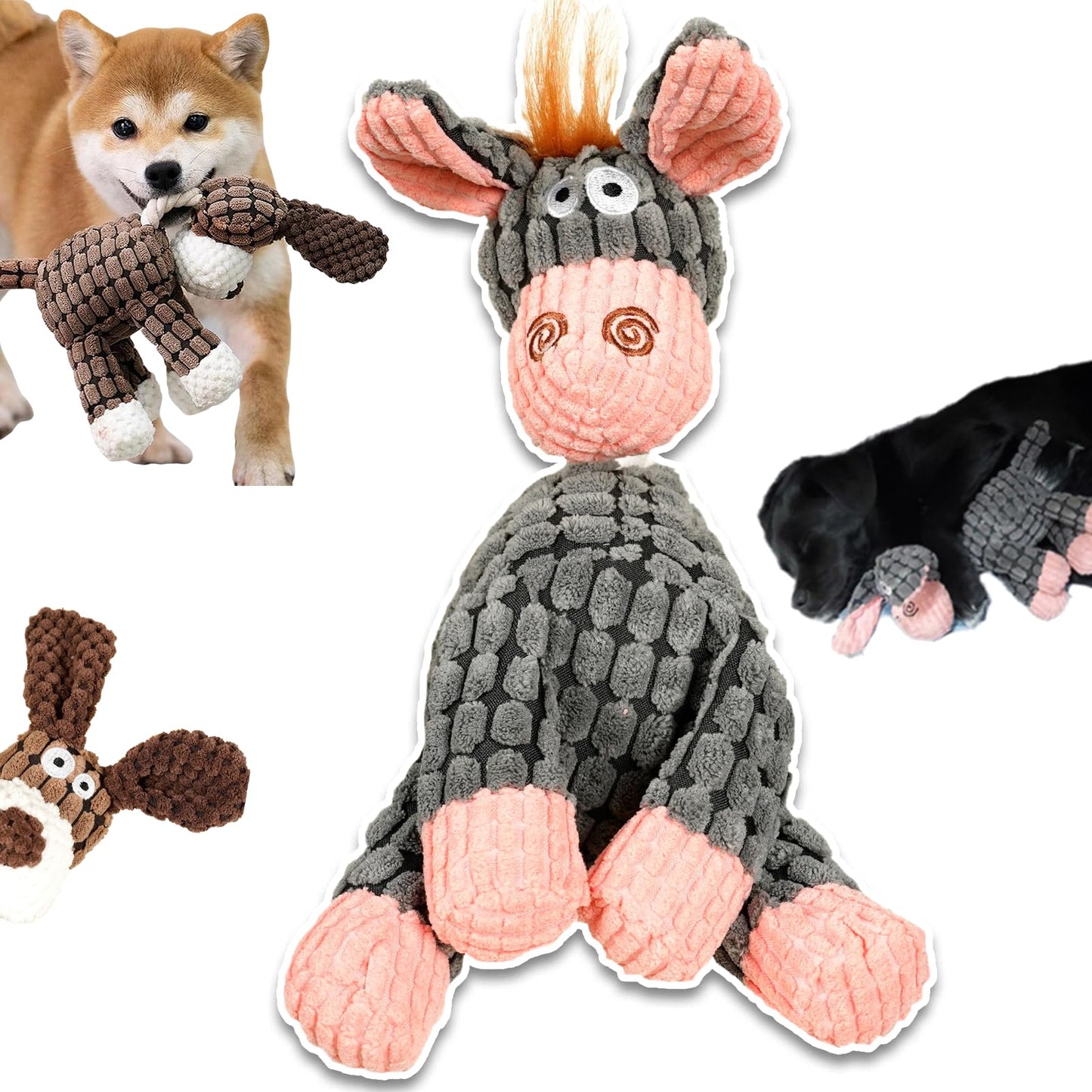 Bite Buddy Chew Toy for Dogs Indestructible, Petsboro Bitebuddy Dog Toys, Dog Stuffed Animals Chew Toys with Squeakers, Bite-Resistant Pet Plush, for Medium and Small Dogs (A+B)