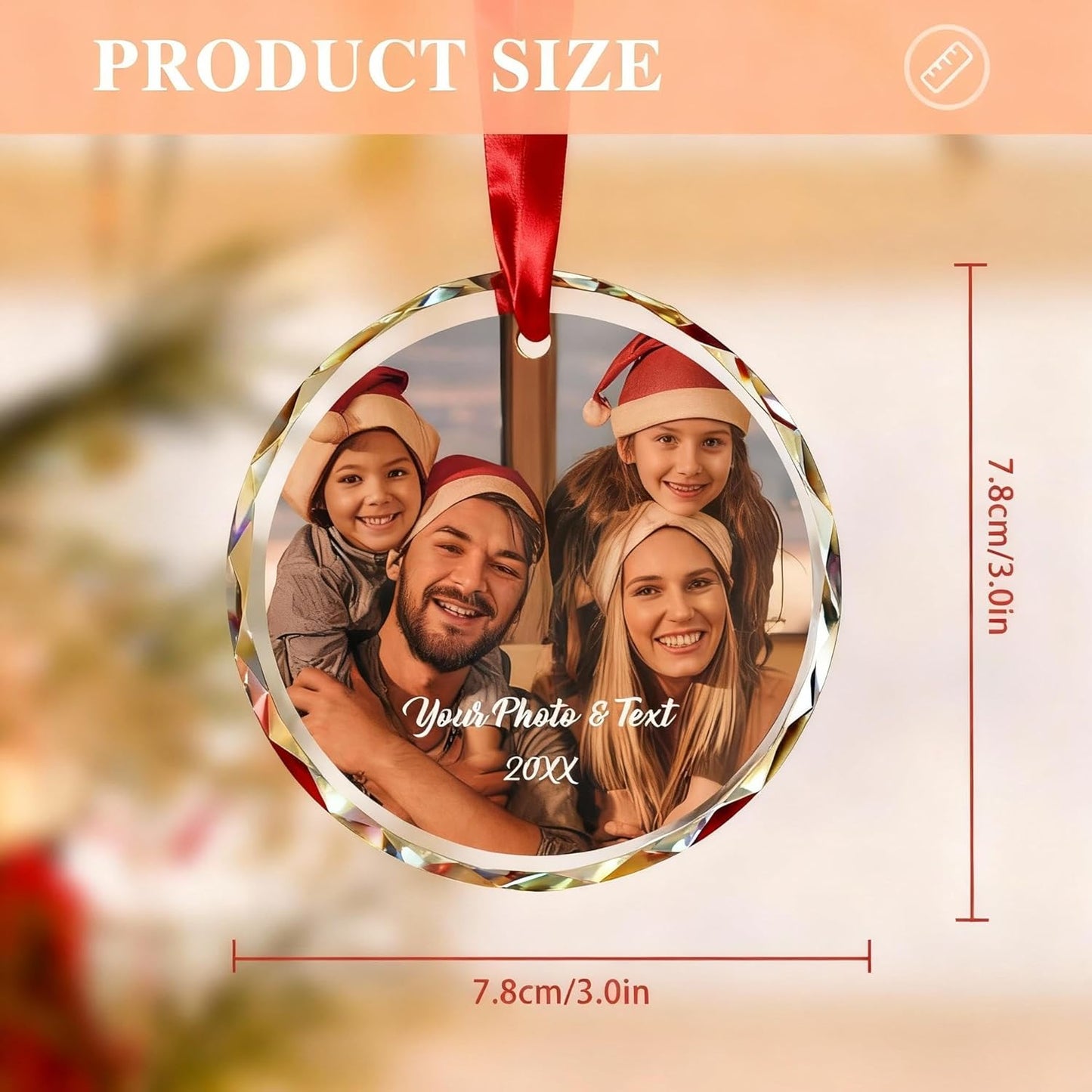 Personalized Christmas Ornaments,Custom Christmas Ornament with Photo,3"-5" Persoanlzied Family Ornaments 2025