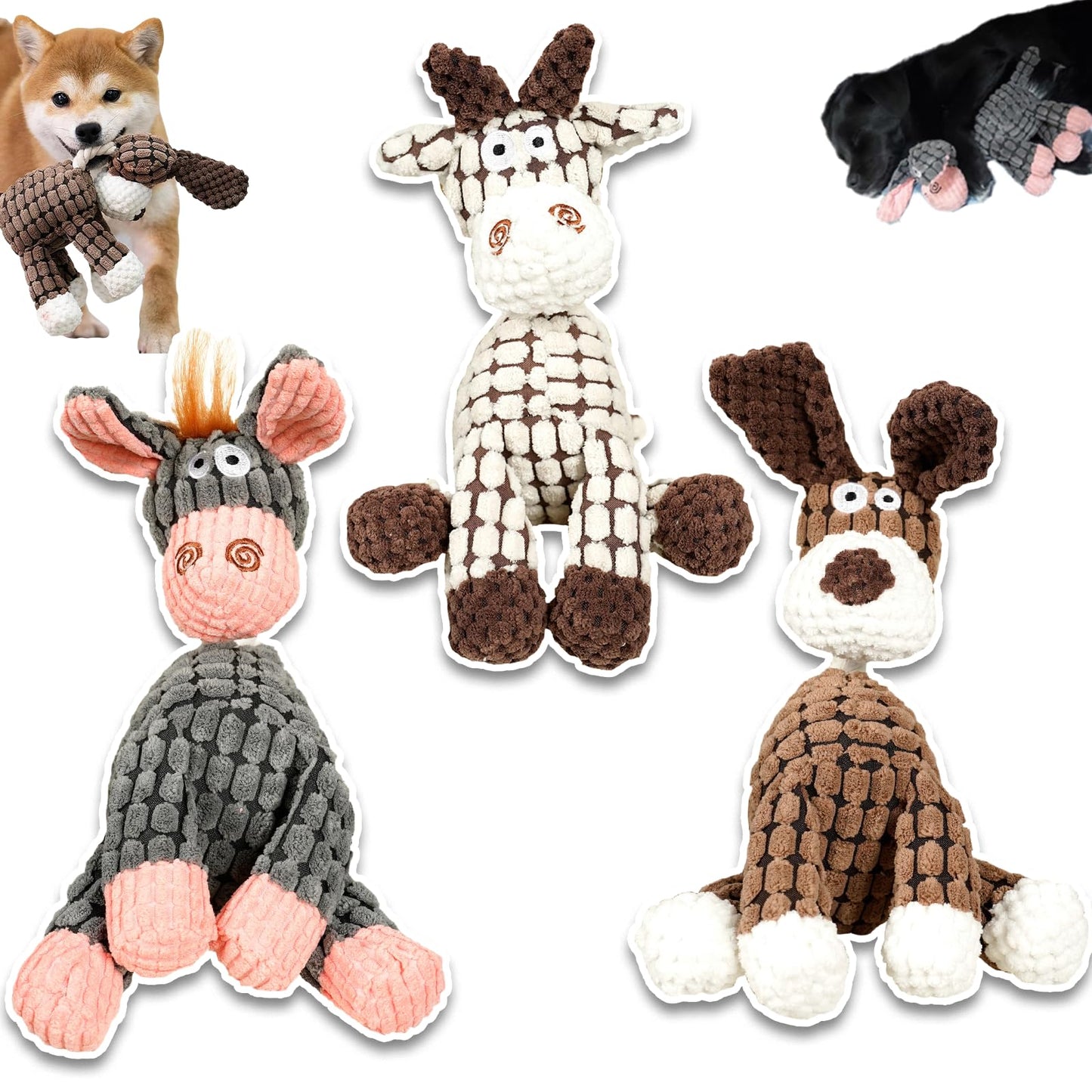 Bite Buddy Chew Toy for Dogs Indestructible, Petsboro Bitebuddy Dog Toys, Dog Stuffed Animals Chew Toys with Squeakers, Bite-Resistant Pet Plush, for Medium and Small Dogs (A+B)