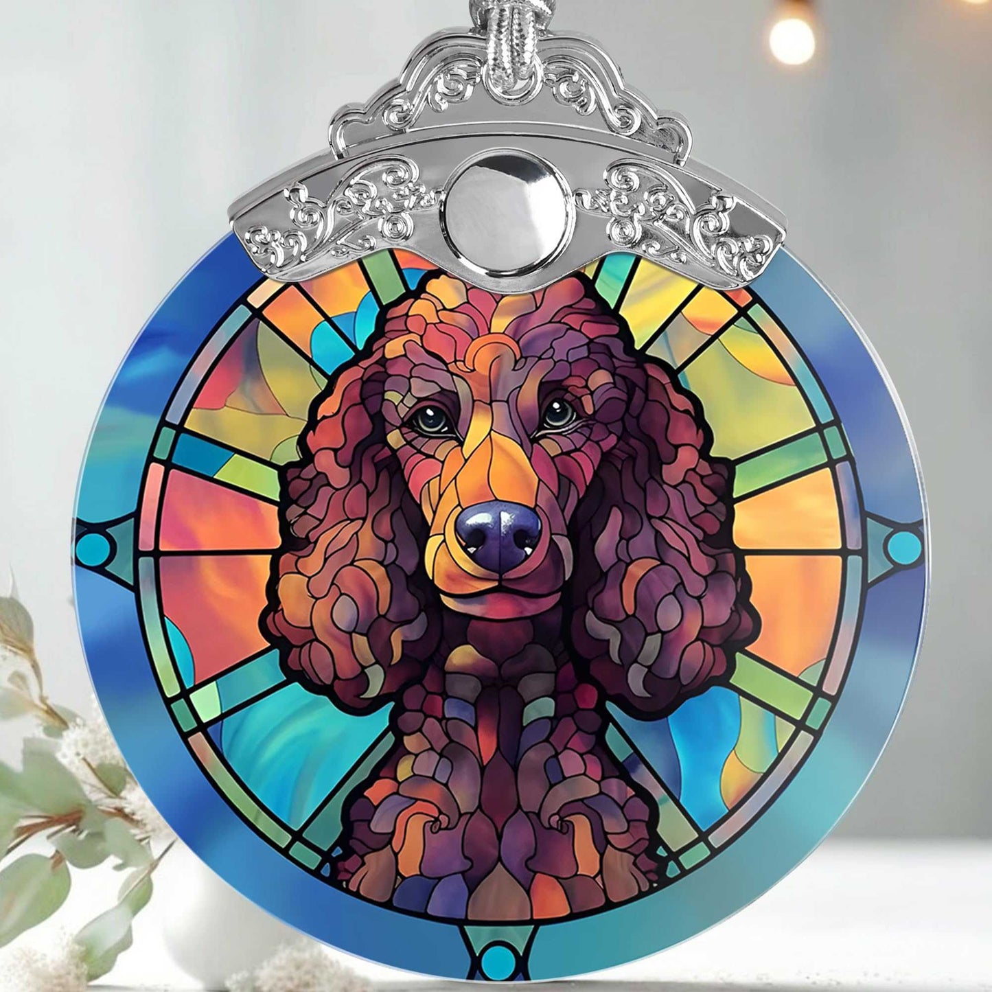 Stained Glass Christmas Ornaments, Jocidea Pet Ornaments for Christmas Tree, Christmas Tree Decor, Pet Lovers Gifts, Holiday Decor and Xmas Gifts Ideas