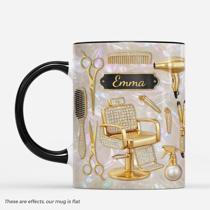 Personalisierte Friseur-Namens-Tasse, 325ml, 440ml 3D-Druck-Effekt Friseurgeschenk, Geschenk für Barbiere und Friseure