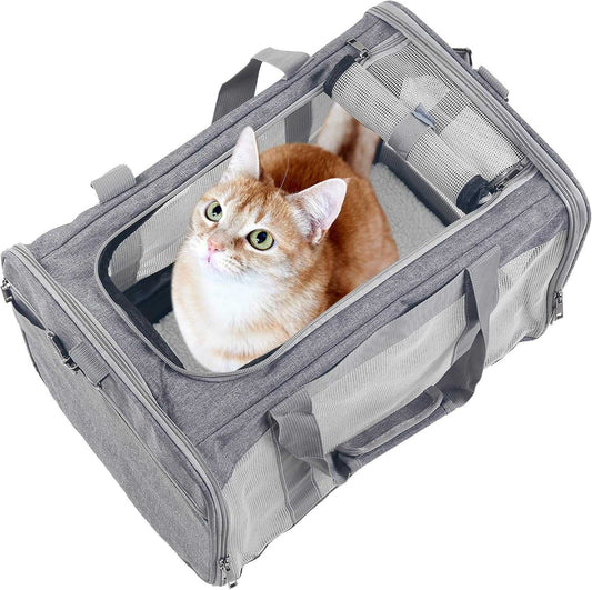Large Cat Carriers Dog Carrier Pet Carrier for Large Cats Dogs Puppies up to 25Lbs, Big Dog Carrier Soft Sided, Collapsible Travel Puppy Carrier