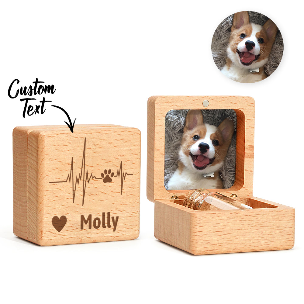 Personalized Wooden Pet Ashes Box Dog Cat Fur Keepsake Box Pet Memorial Gift for Pet Owner