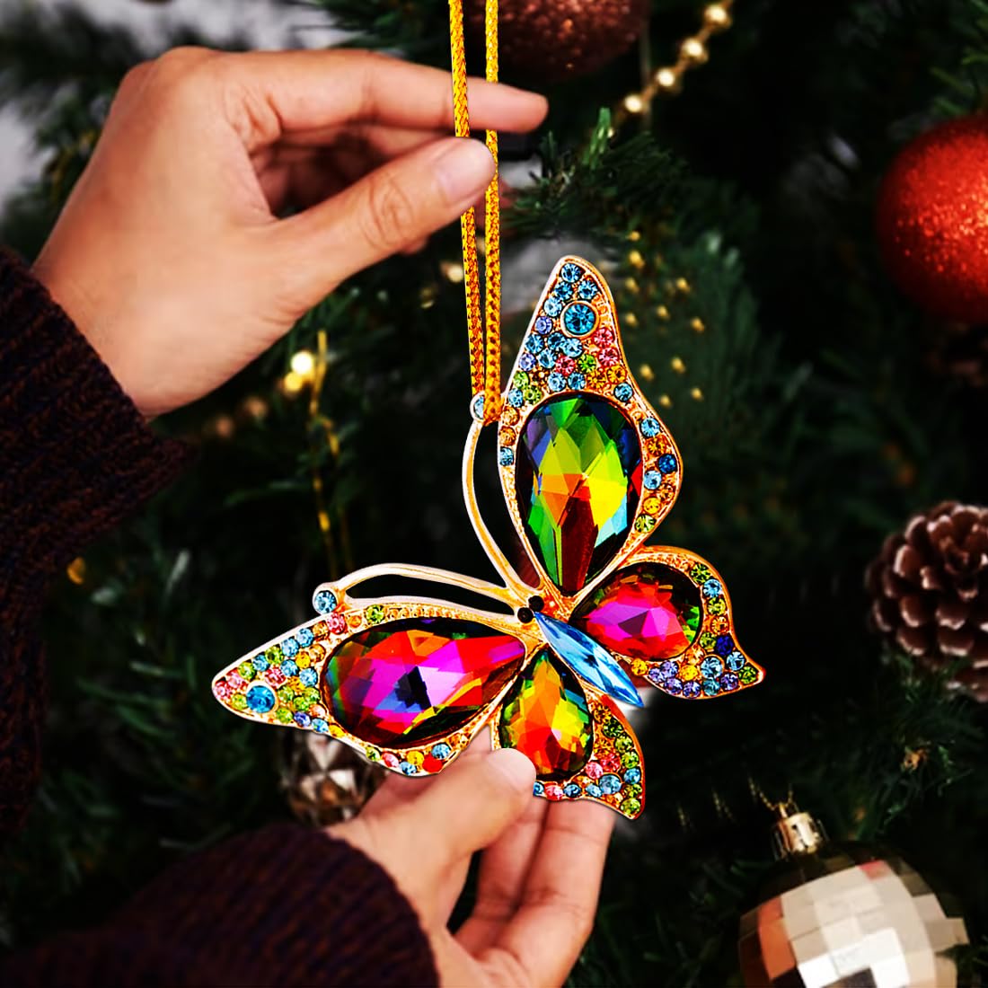 Butterfly Christmas Ornaments 2025, Beautiful Monarch Butterflys Ornament for Tree, Fancy Cute Christmas Ornaments for Kids Girls