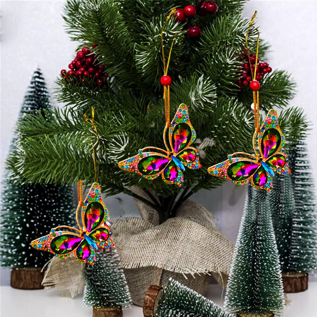 Butterfly Christmas Ornaments 2025, Beautiful Monarch Butterflys Ornament for Tree, Fancy Cute Christmas Ornaments for Kids Girls