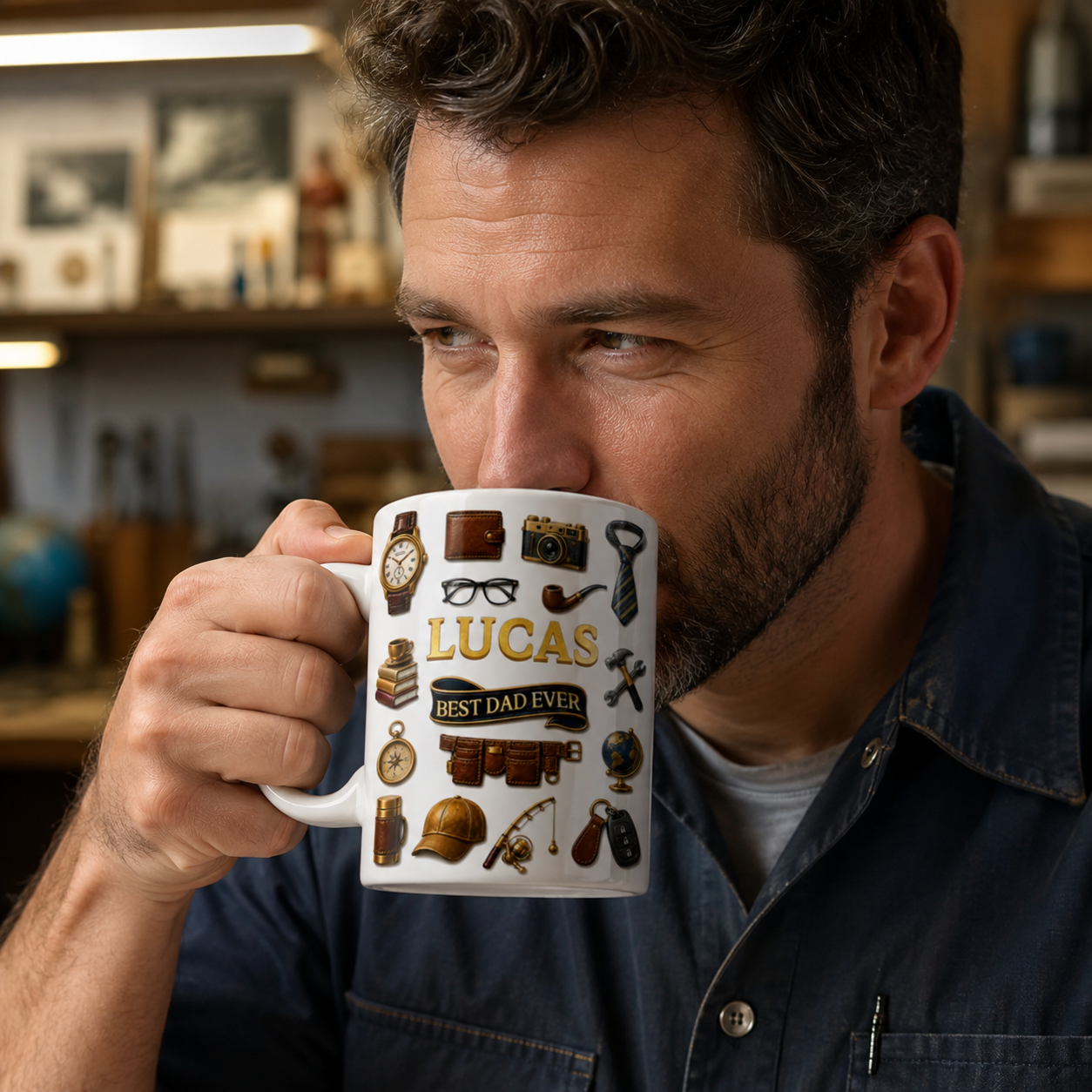 Personalisierbarer Auto-Sonnenblenden-Clip mit Foto für Papa, Opa – niemand reicht an dich heran, personalisiertes Auto-Accessoire, Vatertagsgeschenk für Papa