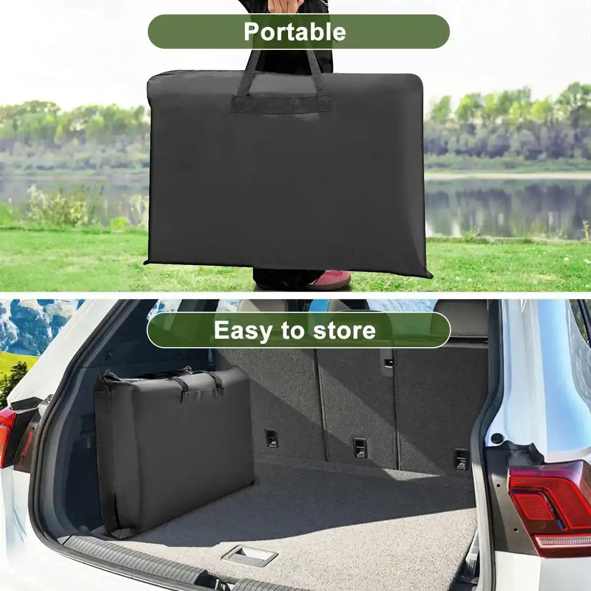 Dog Car Seat Cover, 3 Hard Panels, 400lbs, Waterproof, Backseat Extender, Large Dogs, 600D Heavy Nonslip