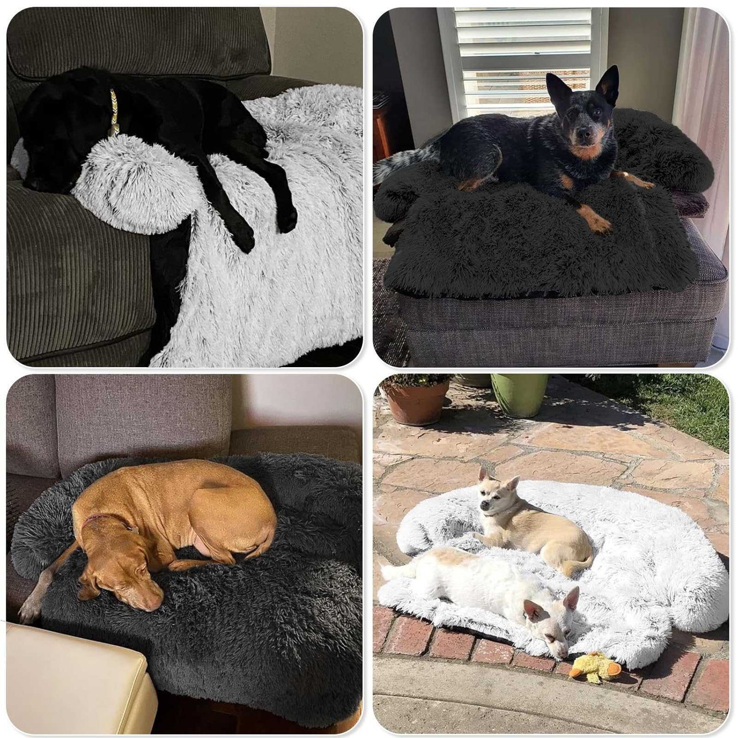 Luxurious Removable Dog Couch Cover, Washable Memory Foam Sofa Protector & Pet Bed