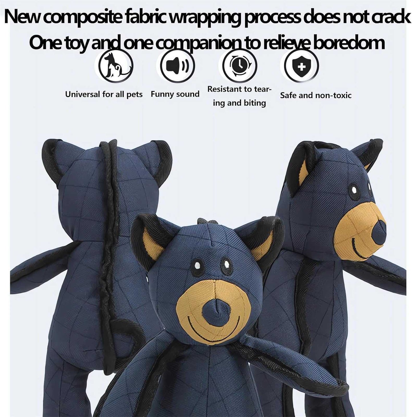 Unbreakable dog toy, indestructible plush toy, tough chew toys for aggressive dogs, durable squeaky toy, heavy-duty dog toy.
