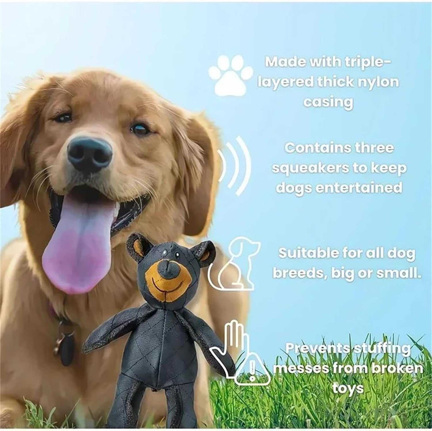2025 New Unbreak-Bear for Heavy Chewers,Unbreak Bear Dog, Chew Toys Interactive, Indestructible Squeaky Toys