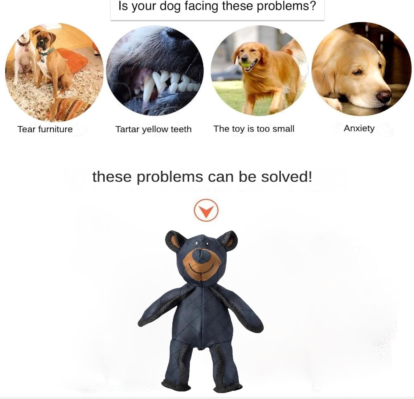 2025 New Unbreak-Bear for Heavy Chewers,Unbreak Bear Dog, Chew Toys Interactive, Indestructible Squeaky Toys
