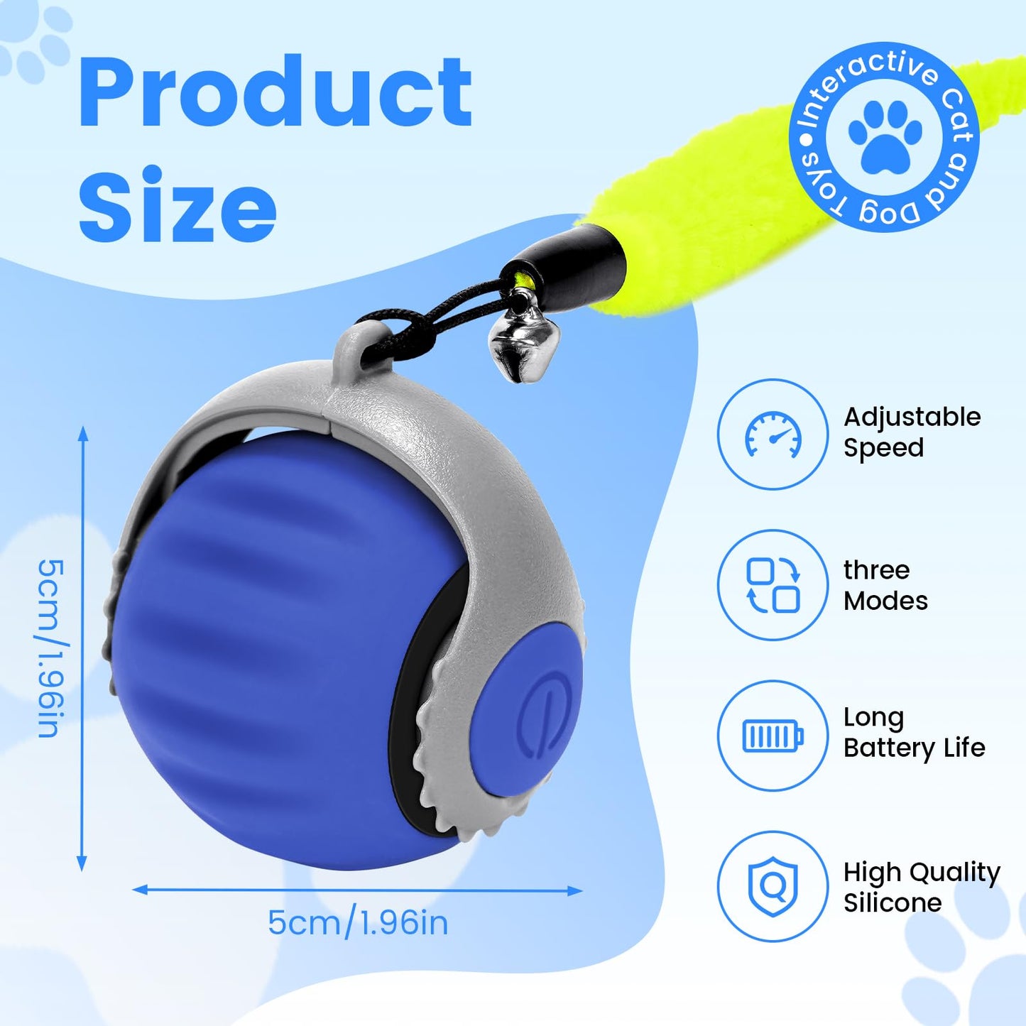 Speedy Tail 3.0 Cat Toy, 2025 NEW Interactive Cat Toy, Three Mode Switching interactive cats ball, Interactive cat toys for Indoor/Outdoor