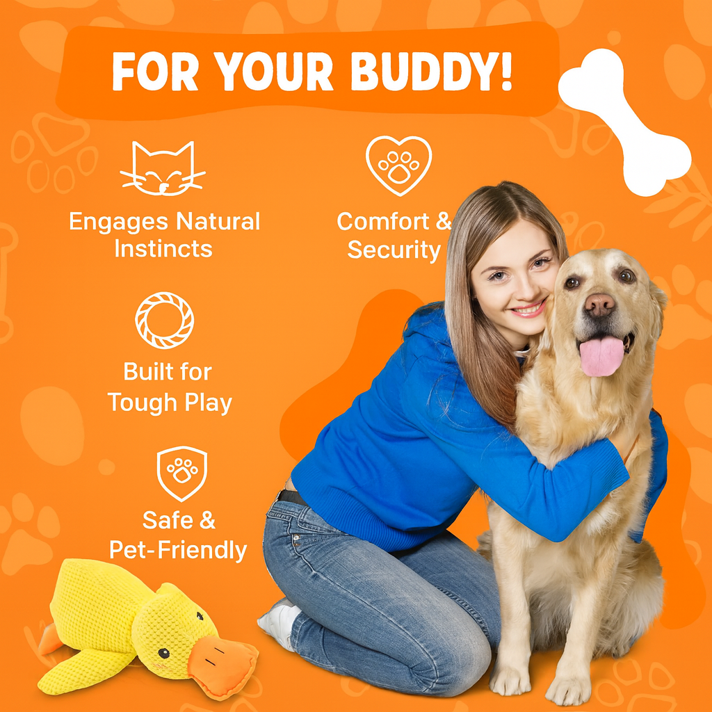 Mellow Dog Calming Duck, The Mellow Dog Duck, Calming Duck Dog Toy, The Mellow Dog Calming Pillow, The Mellow Dog Calming Duck Dog Toy, Dog Duck Toy