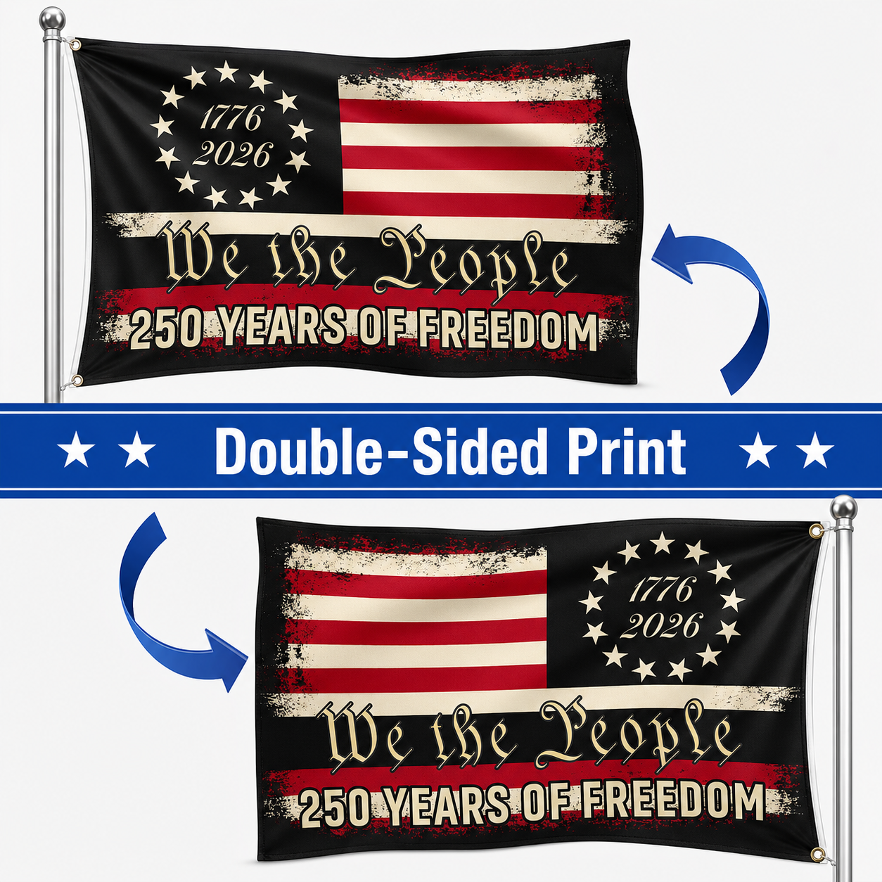 America 250th Anniversary We The People Flag – 1776–2026 Patriotic Decor