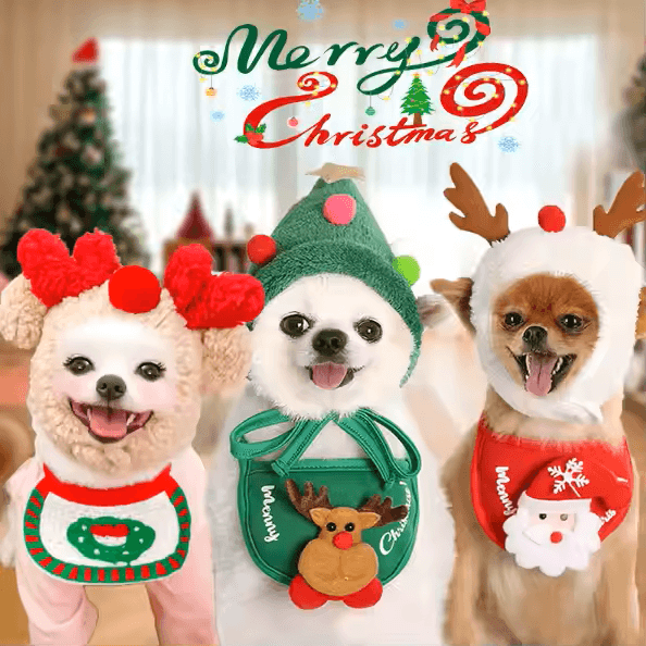 Acogedor gorro de asta para mascota para Navidad