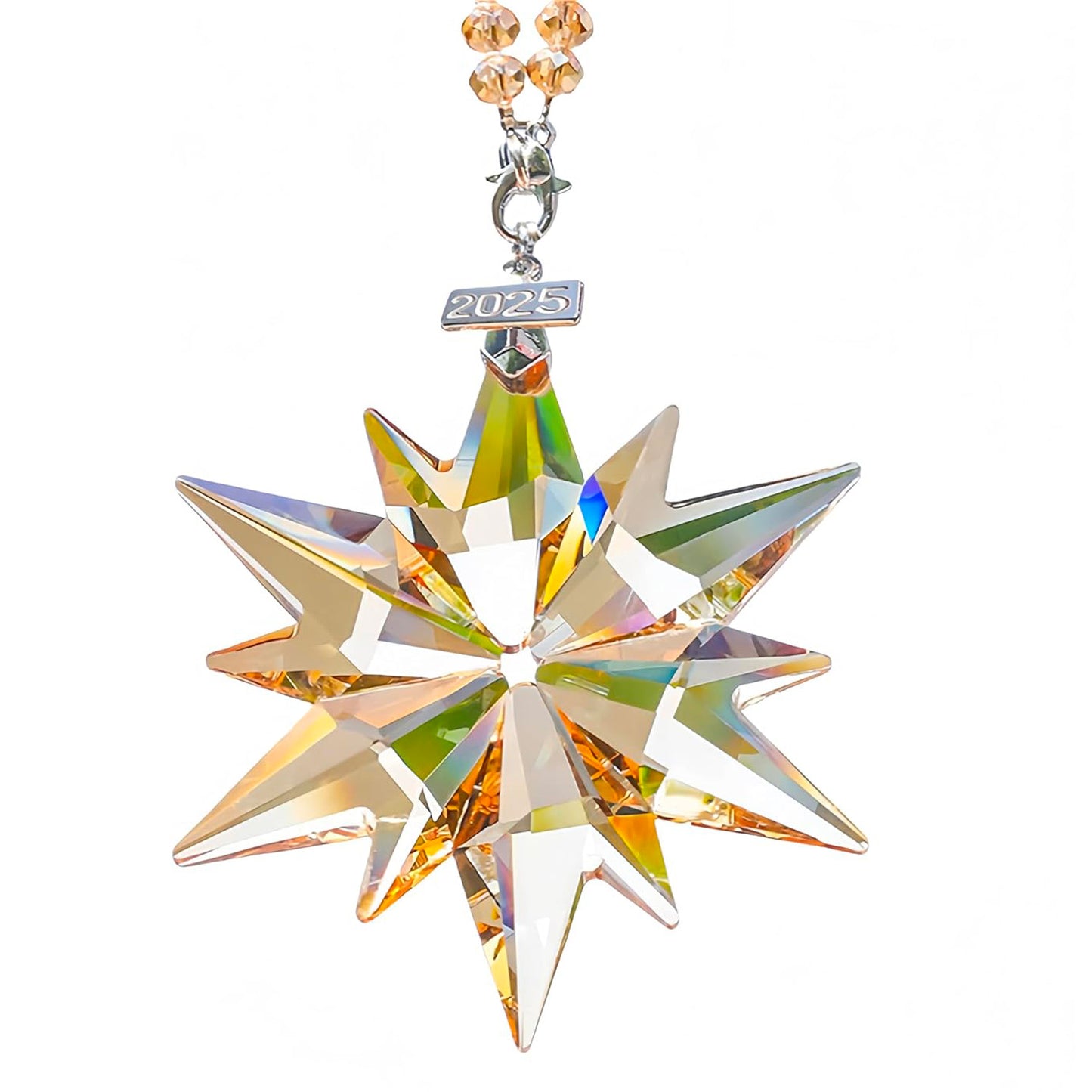 2025 Annual Christmas Ornaments Crystal Snowflake Star, Sparkly Crystal Ornaments for Christmas Tree, Beautiful Christmas Ornaments for Women Girls