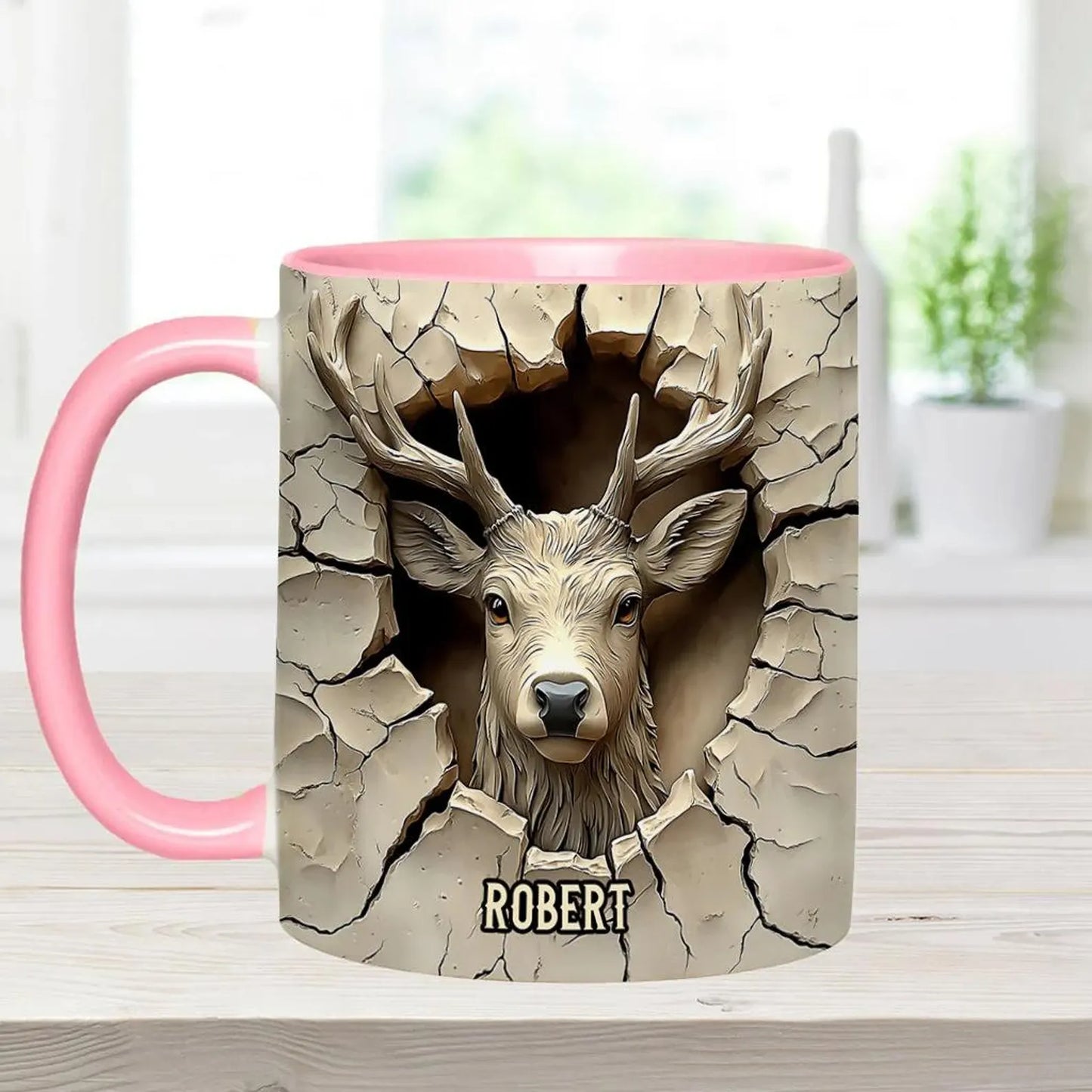 Love Hunting Personalized Hunting Accent Mug, Embossed Effect Deer Hunting Mug for Hunters, Coffee Cup Gift for Dad, Personalized Gift 2025