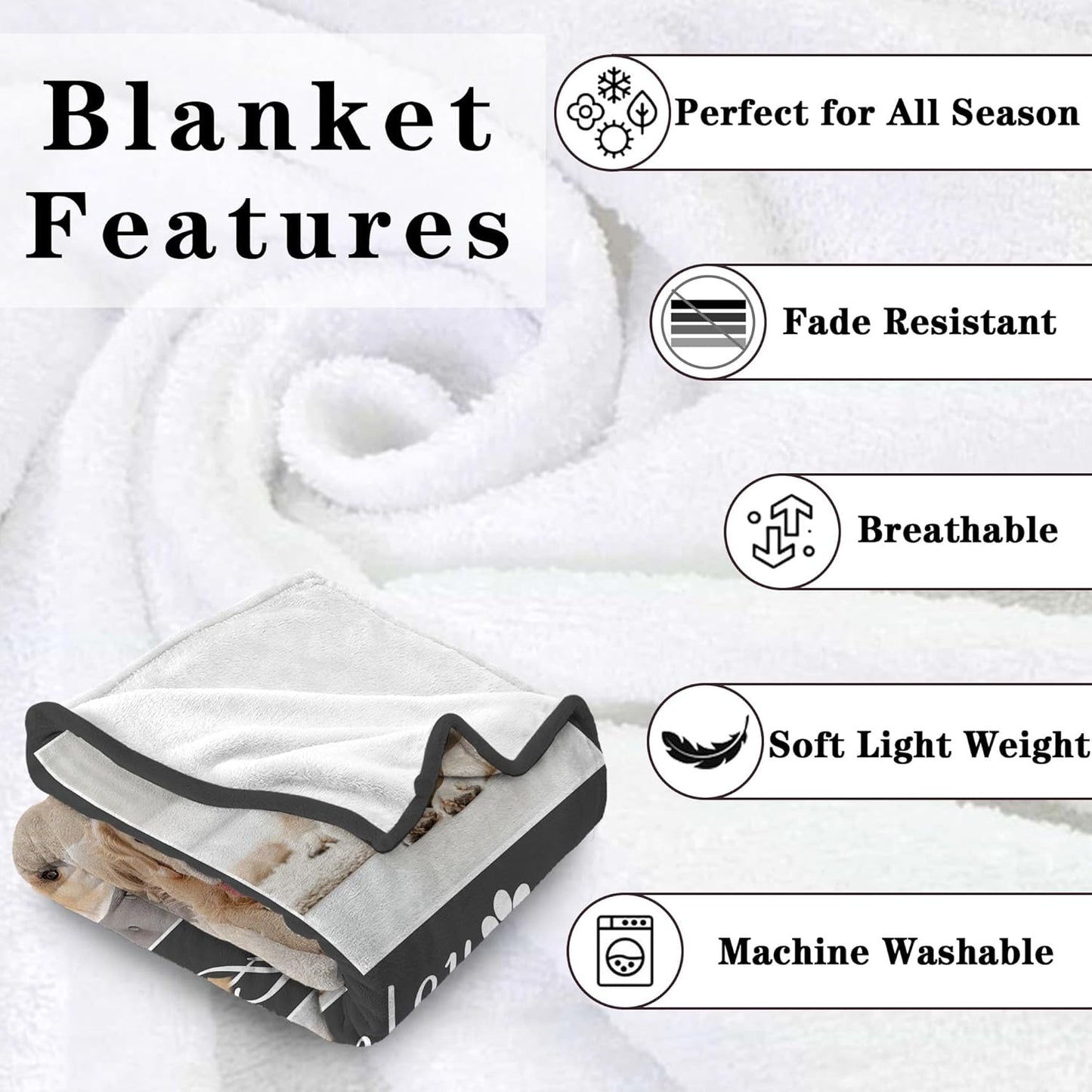 Personalized Pet Memorial Blanket with Photo Pet Memorial Gifts for Dogs Cats Loss of Dog Sympathy Gift Dog Bereavement Remembrance Pets